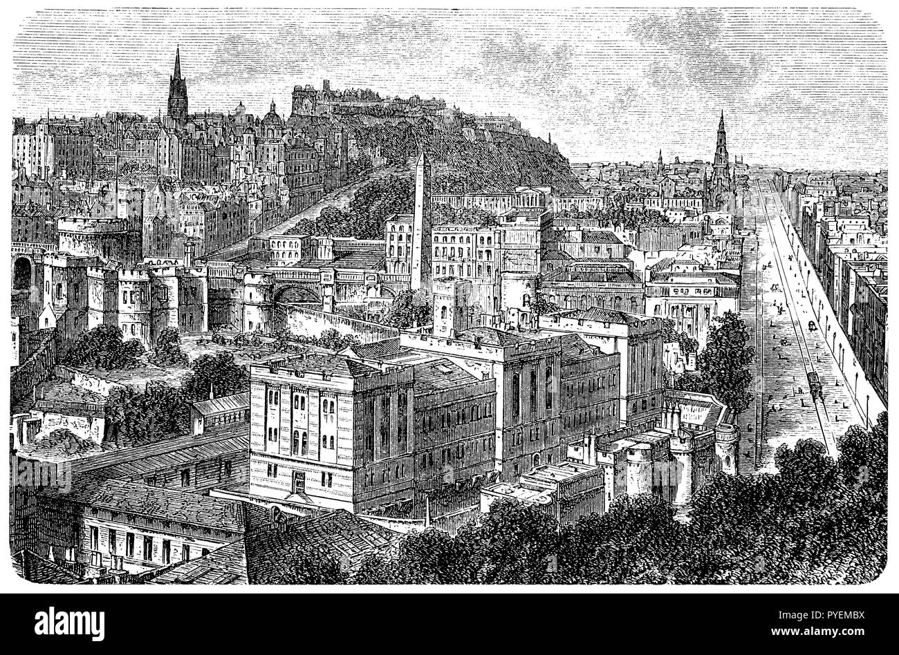 Edinburgh from Calton Hill, Stock Photo