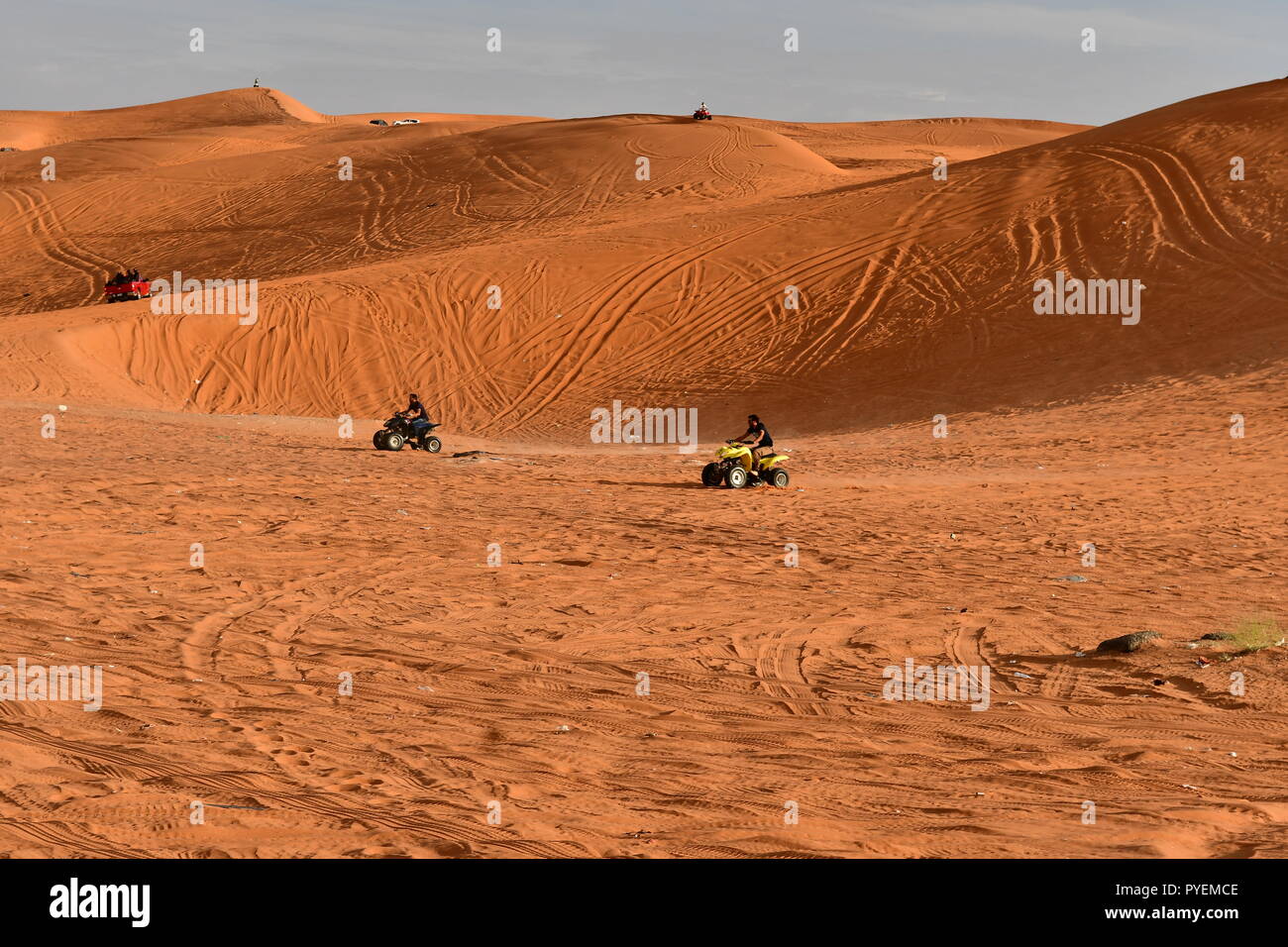 Sports in the desert sand sunes Stock Photo