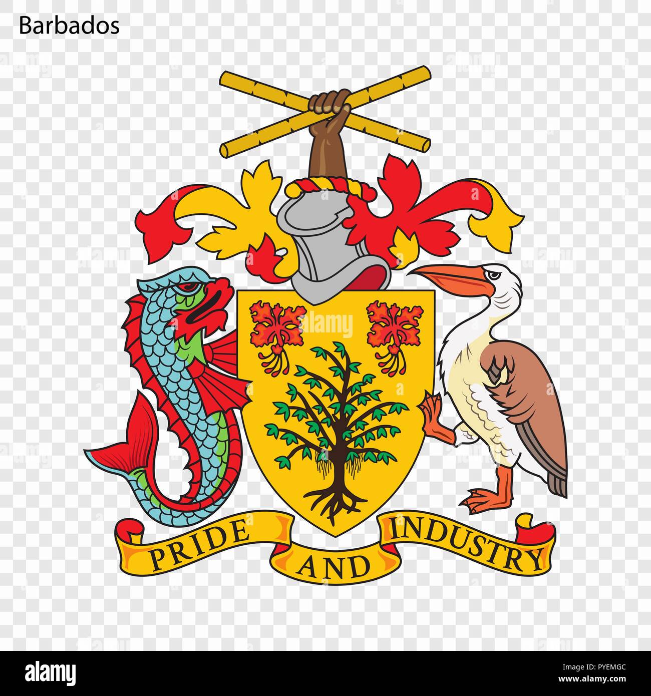 Coat of arms of barbados Stock Vector Images Alamy