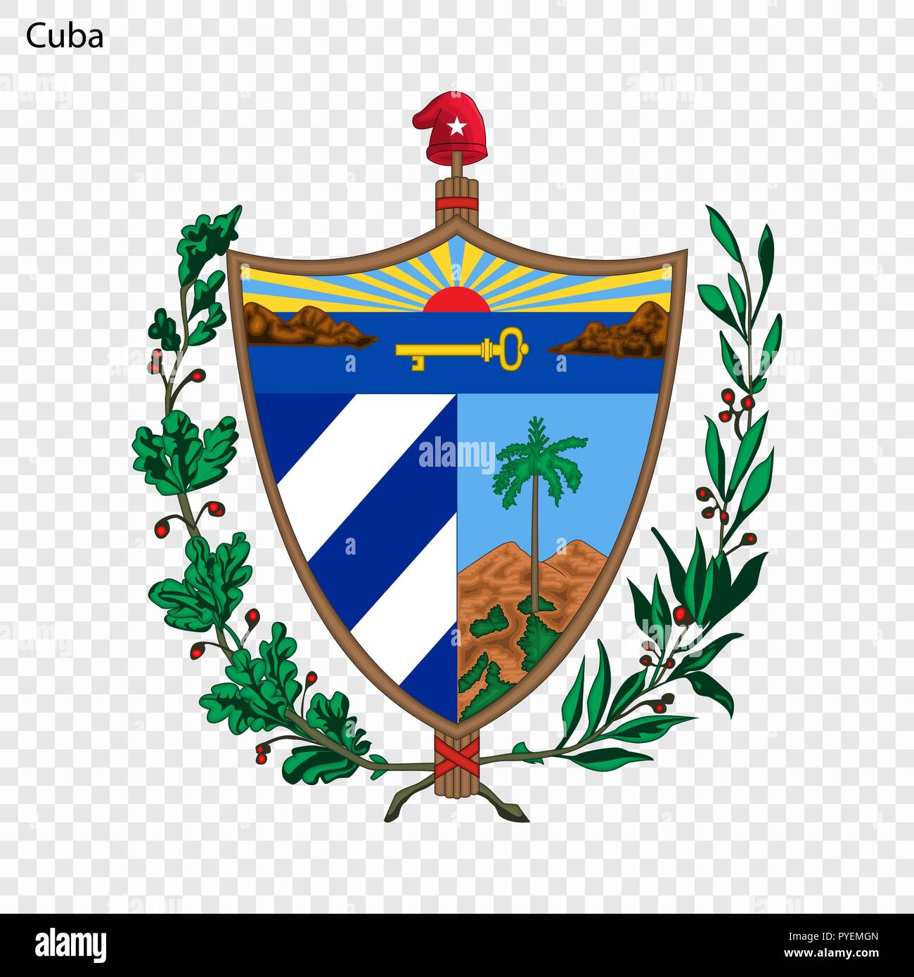 Symbol of Cuba. National emblem Stock Vector