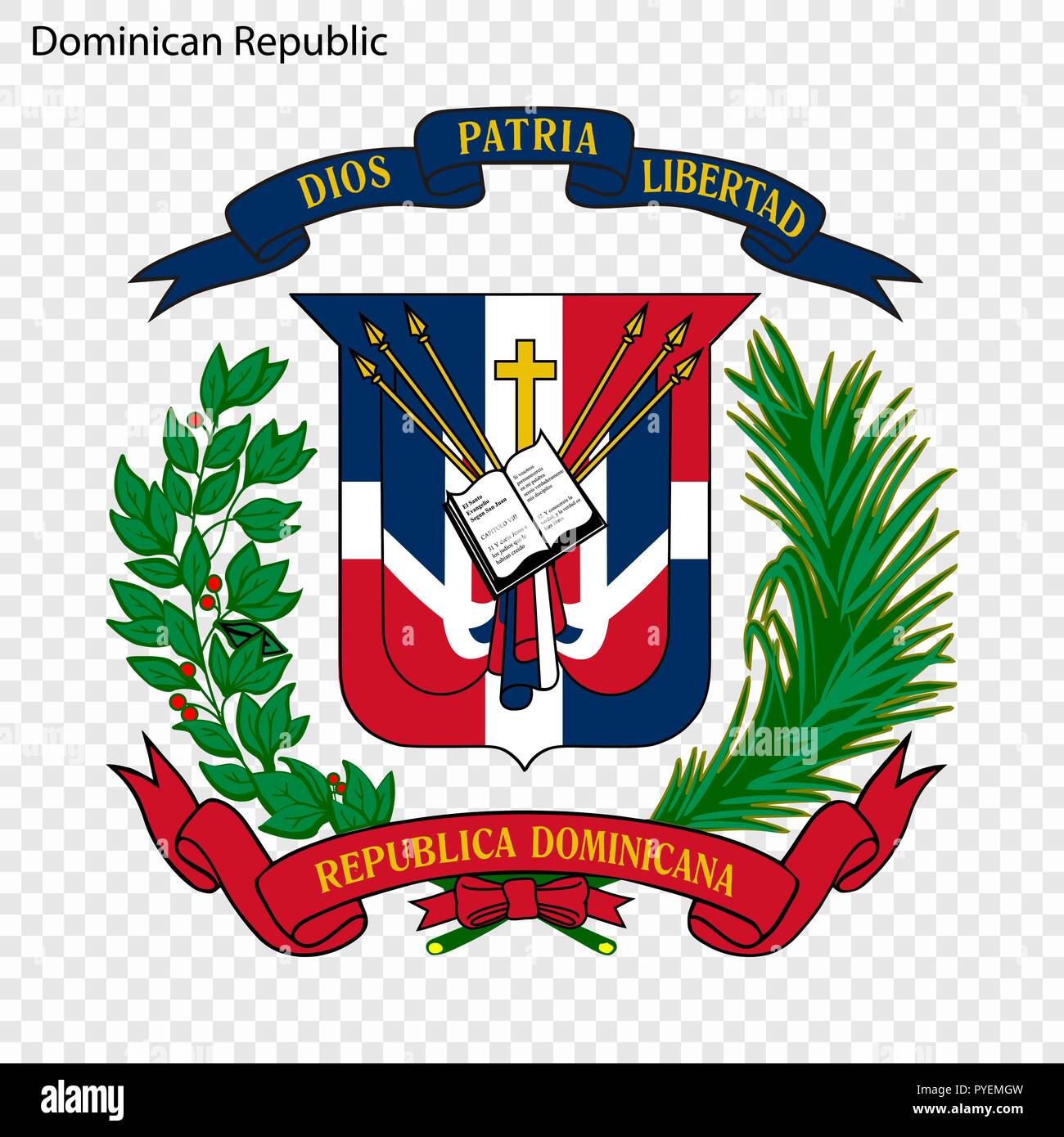 Symbol Of Dominican Republic National Emblem Stock Vector Image And Art Alamy