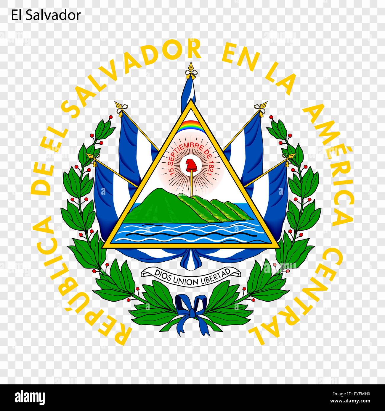 Symbol of El Salvador. National emblem Stock Vector Image & Art Alamy