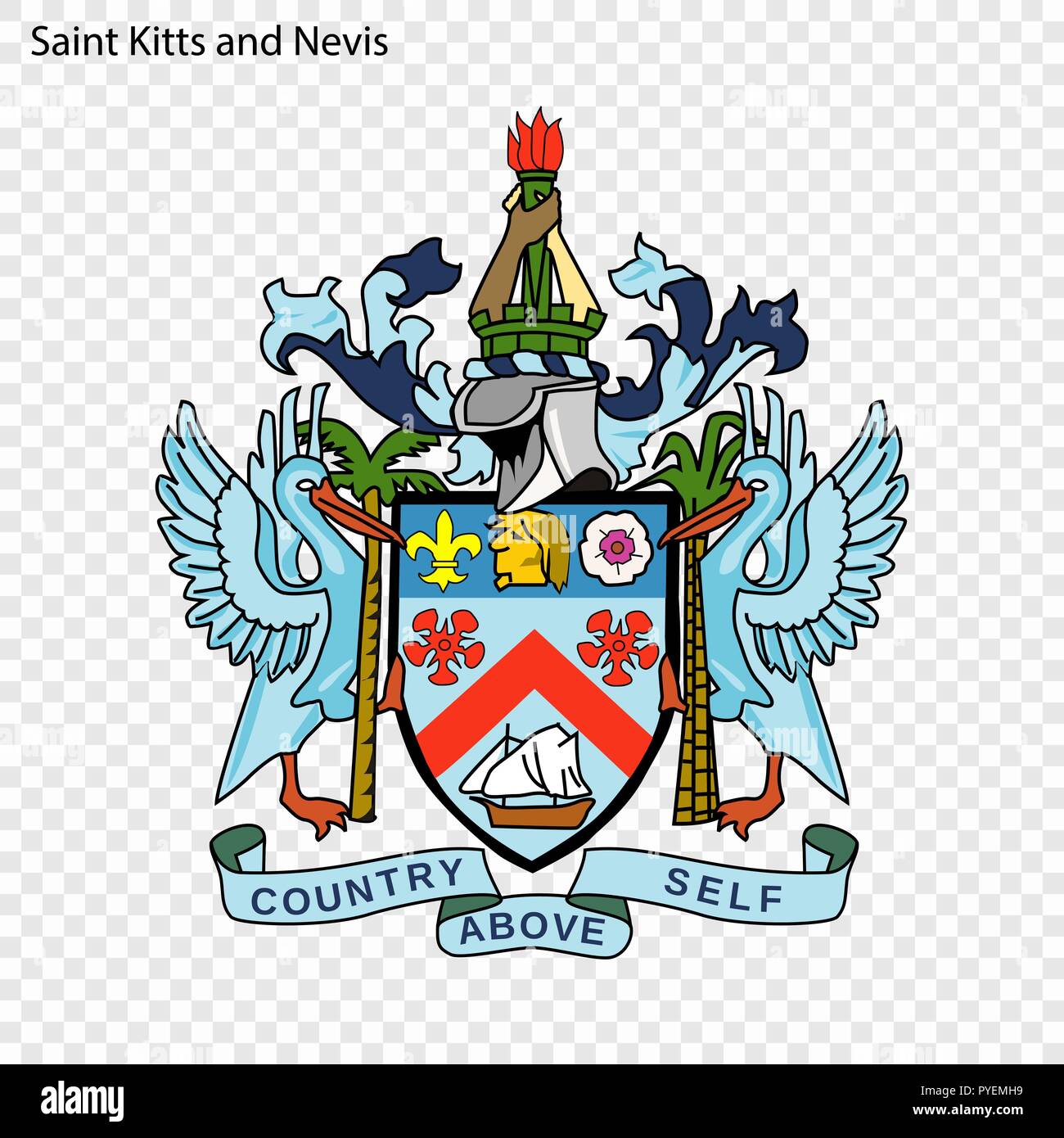 Symbol of Saint Kitts and Nevis. National emblem Stock Vector Image