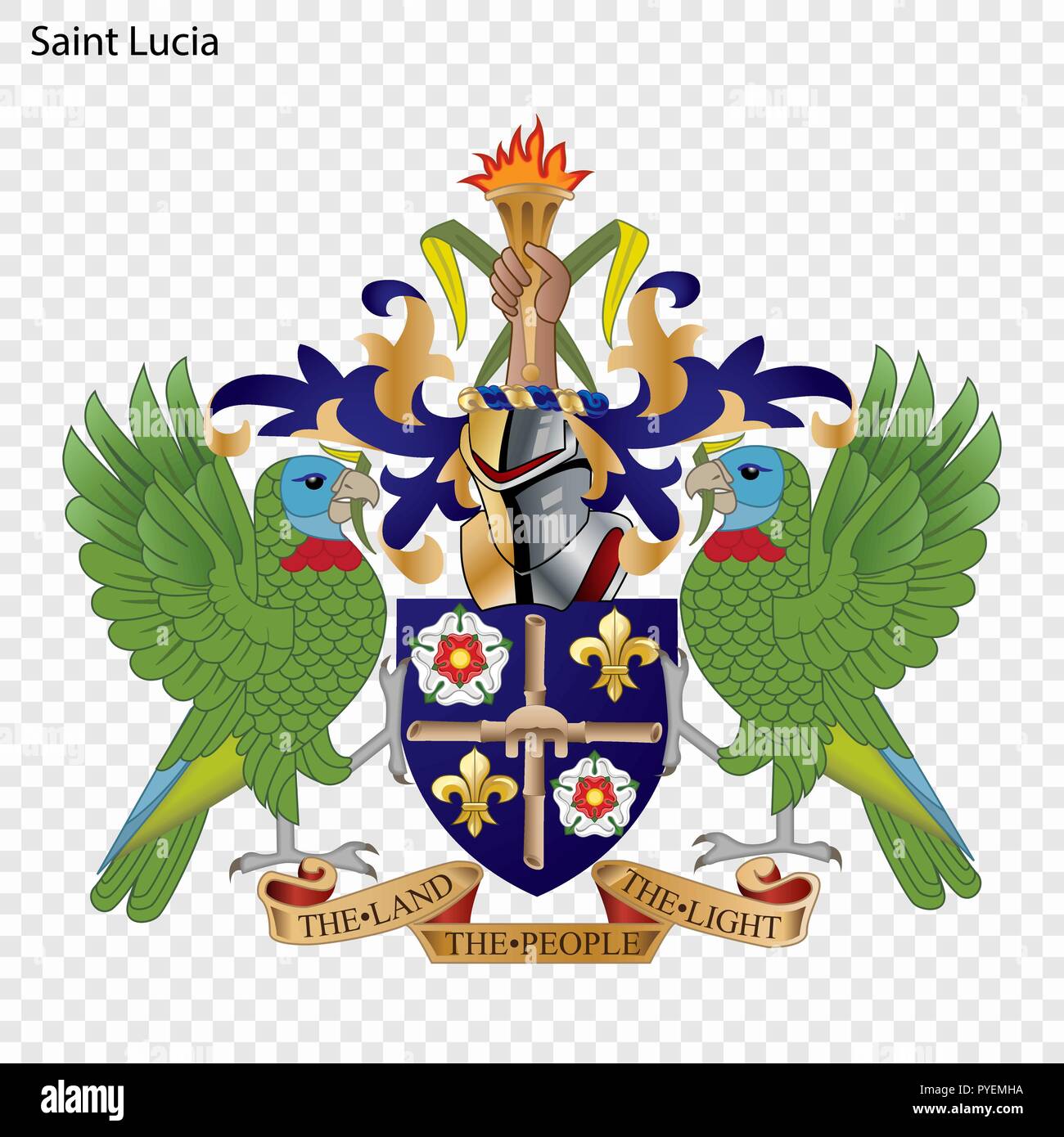 Symbol of Saint Lucia. National emblem Stock Vector
