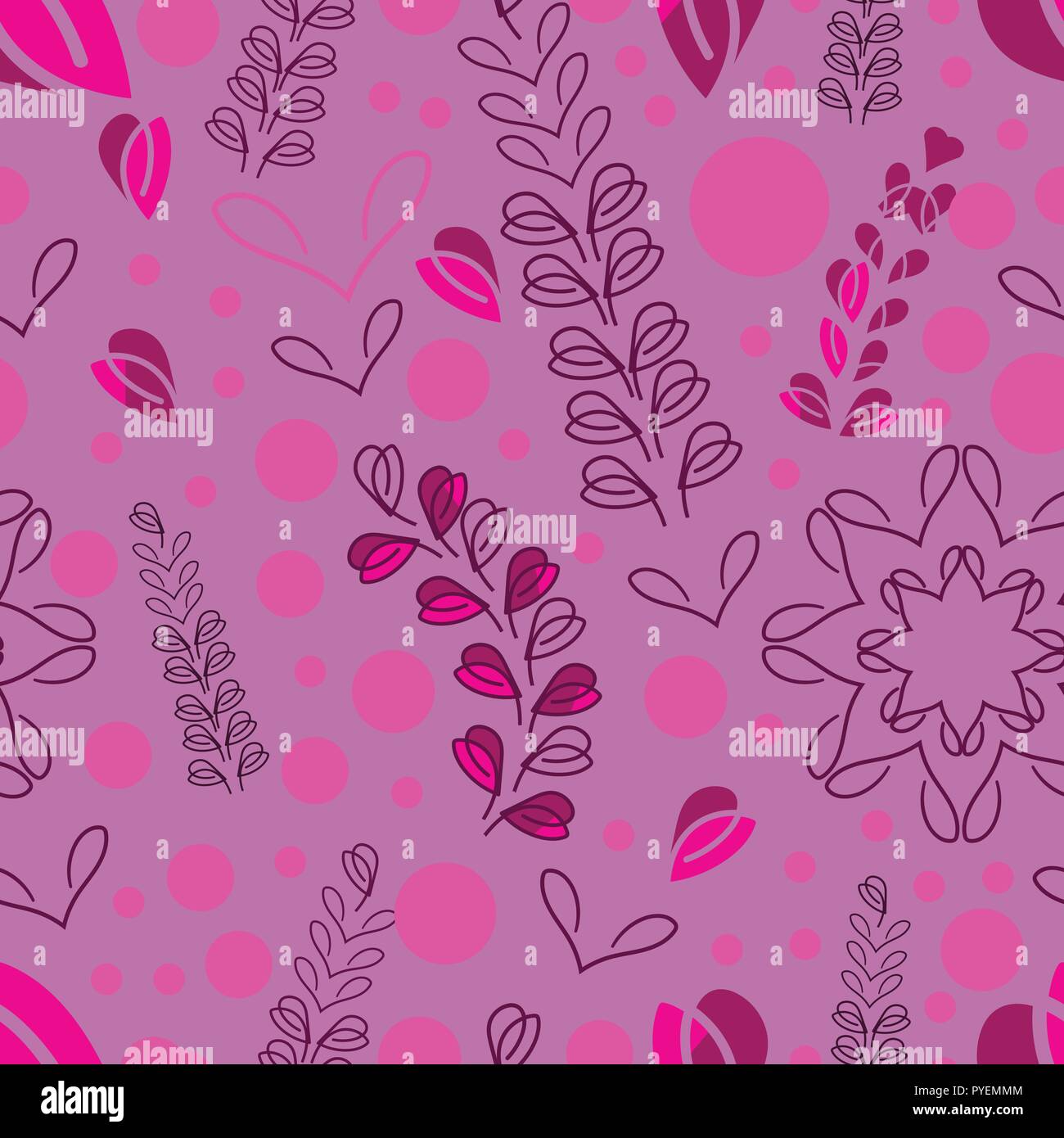 Lavender Field-Love in Parise Seamless Repeat Pattern Background Stock Vector