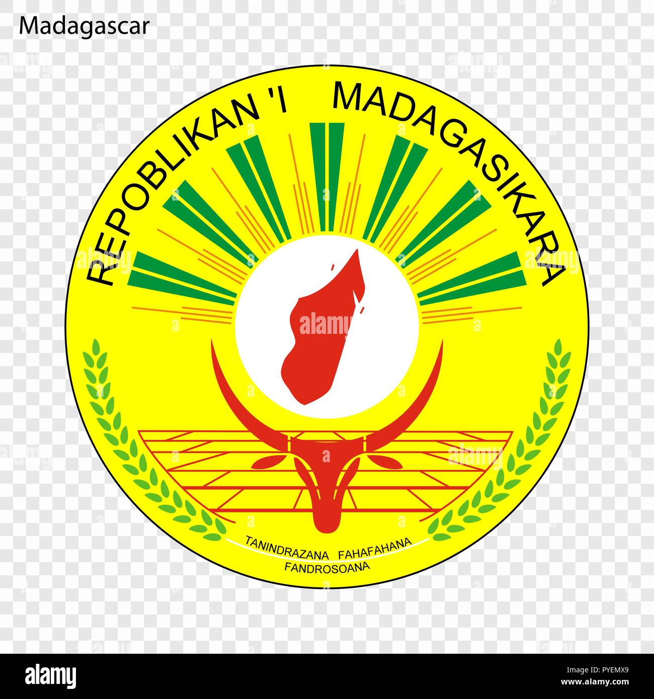 Symbol of Madagascar. National emblem Stock Vector