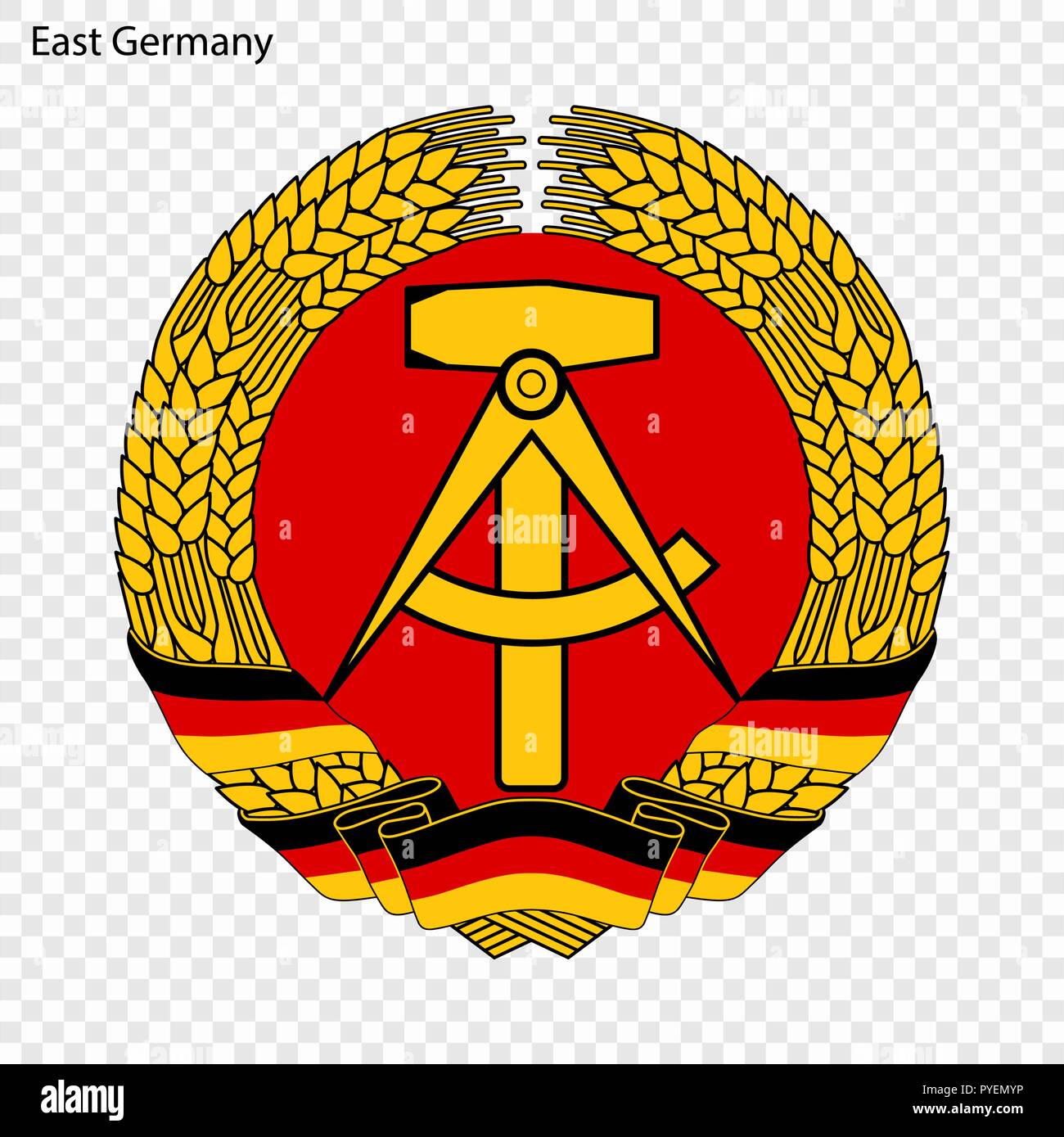 Old coat of arms East Germany Stock Vector