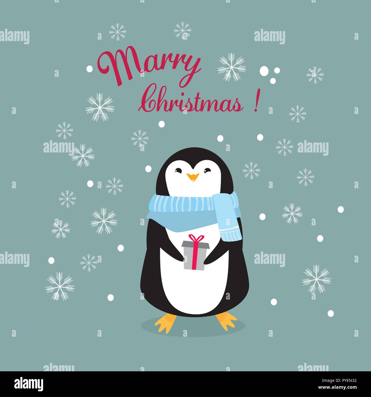 Christmas Card with cute animals . Vector Illustration EPS 10 Stock ...
