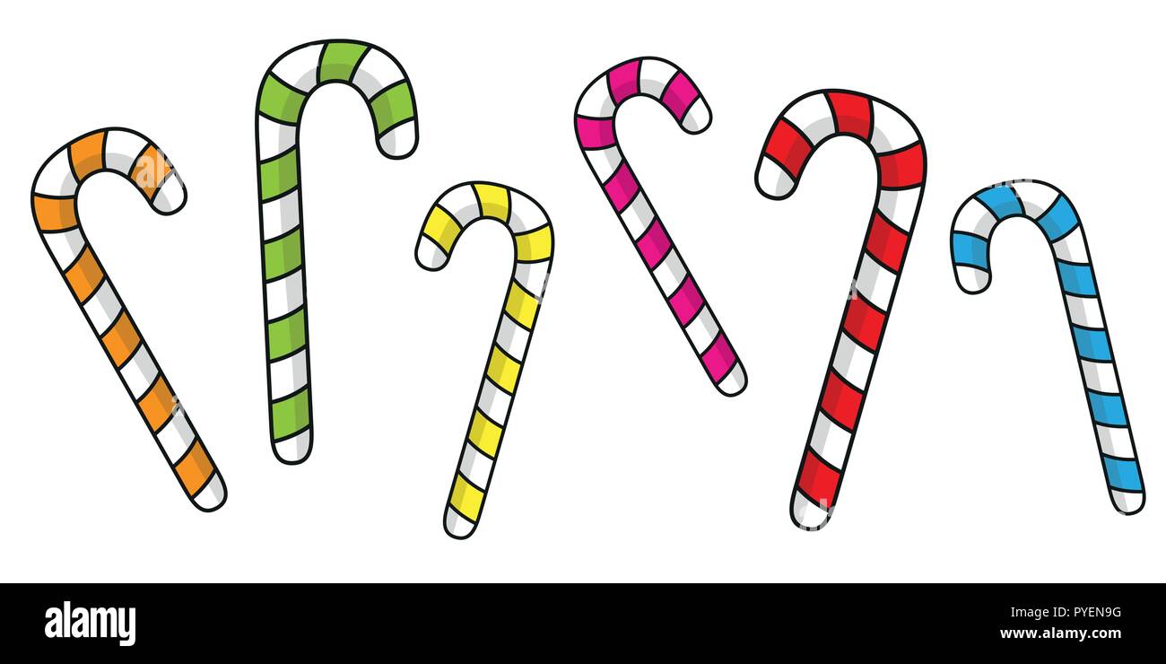 set of colorful christmas candy canes vector illustration EPS10 Stock Vector