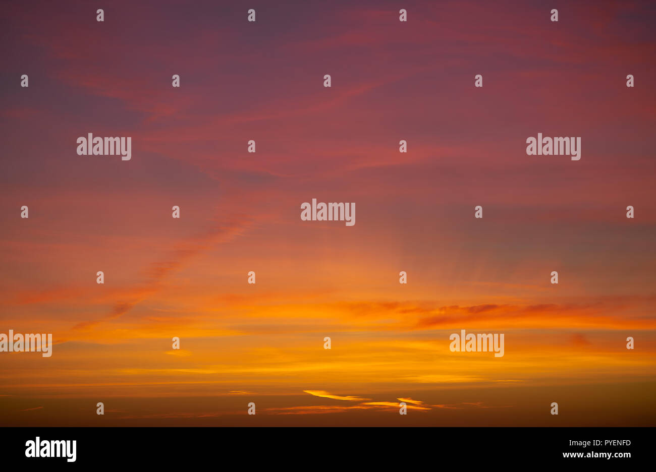 Sunset or sunrise dramatic sky orange clouds golden skies Stock Photo ...
