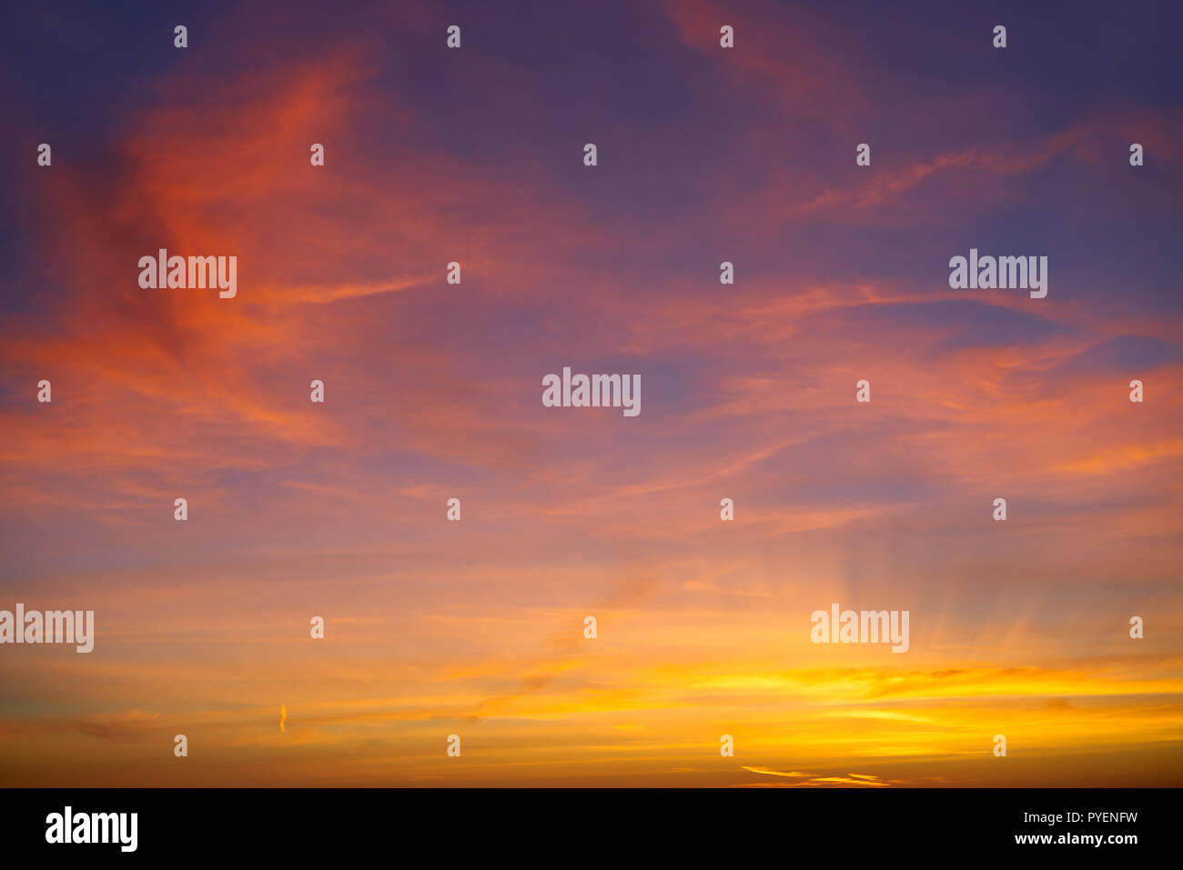 Sunset or sunrise dramatic sky orange clouds golden skies Stock Photo ...