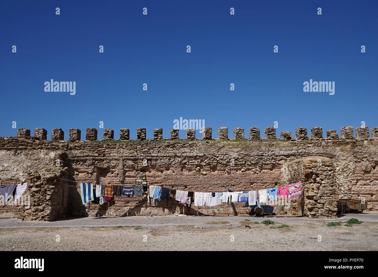 Medina city wall, Essaouira, Morocco, Africa Stock Photo