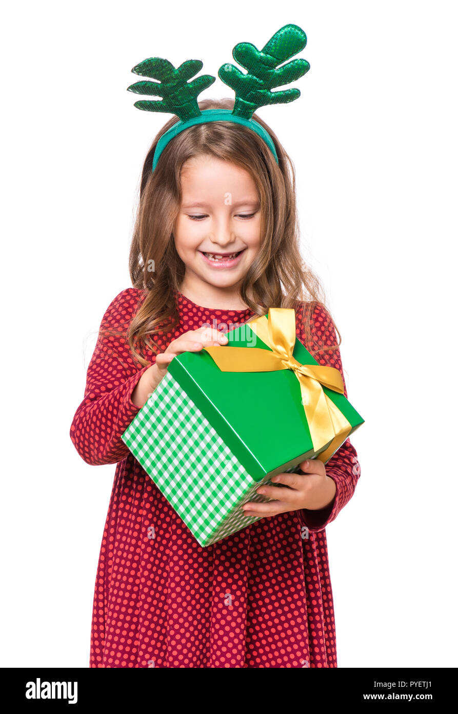 Portrait of little Christmas girl Stock Photo Alamy