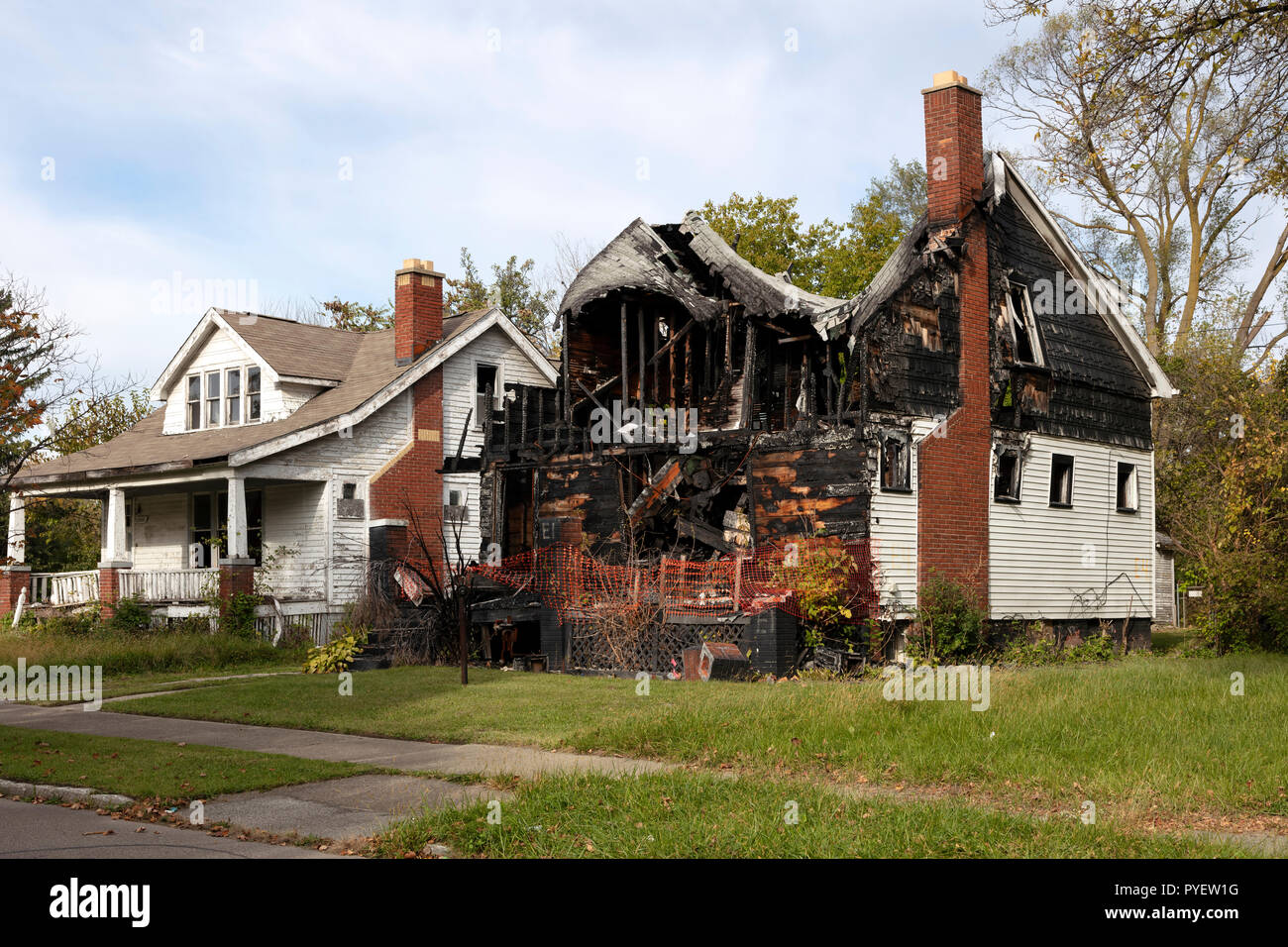 Inner city Detroit, Michigan USA, by James D Coppinger/Dembinsky Photo Assoc Stock Photo