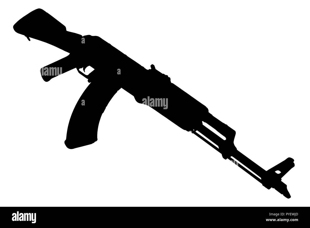AK - 47 (AKM) assault rifle black silhouette Stock Photo