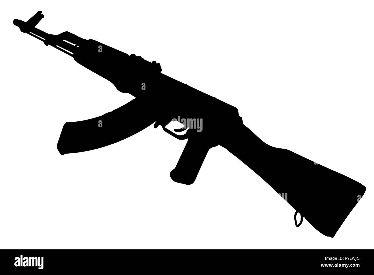 AK - 47 (AKM) assault rifle black silhouette Stock Photo