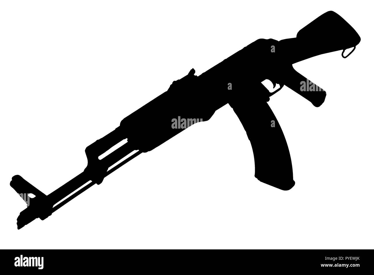 AK - 47 (AKM) assault rifle black silhouette Stock Photo