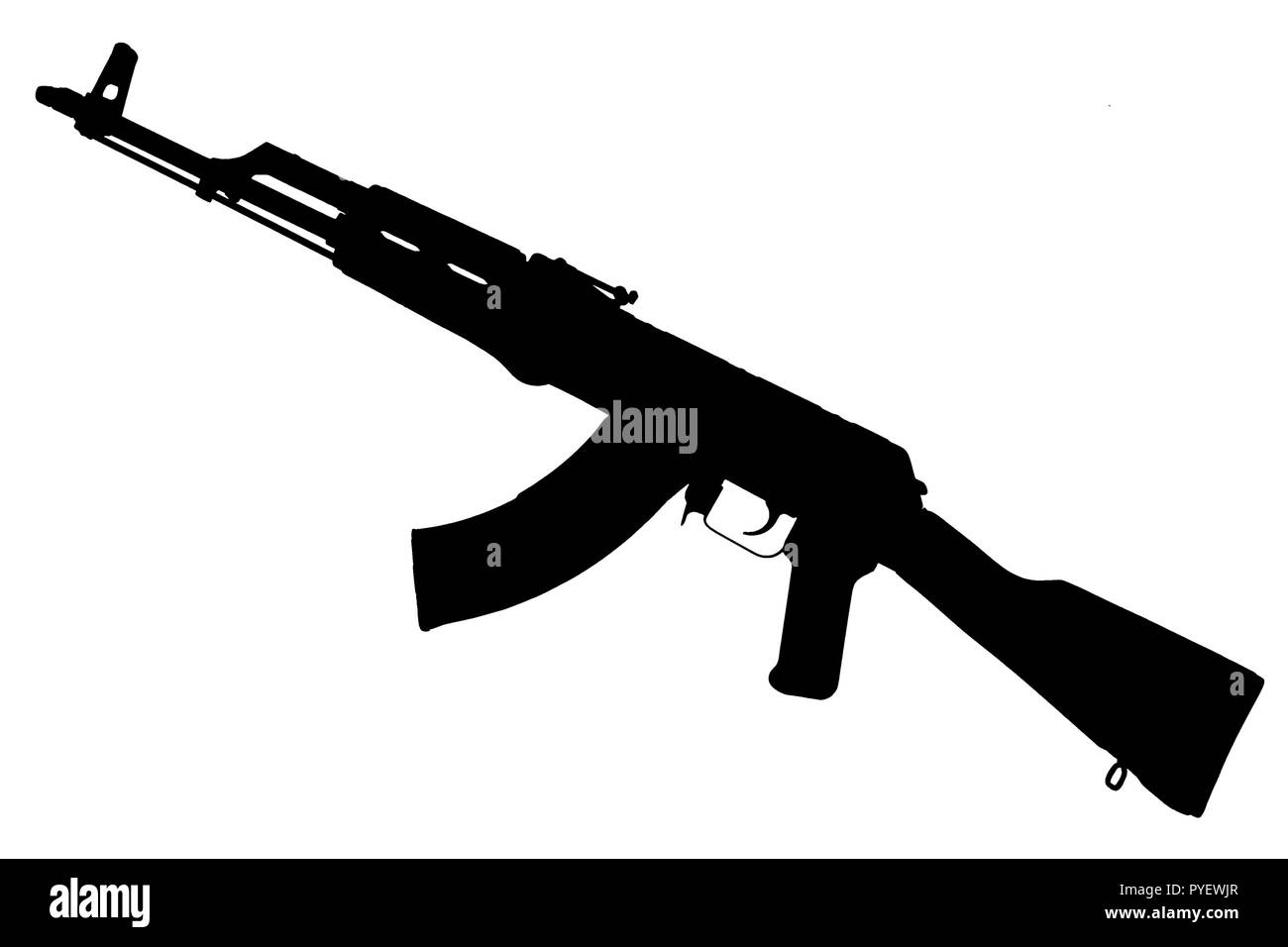 AK - 47 (AKM) assault rifle black silhouette Stock Photo