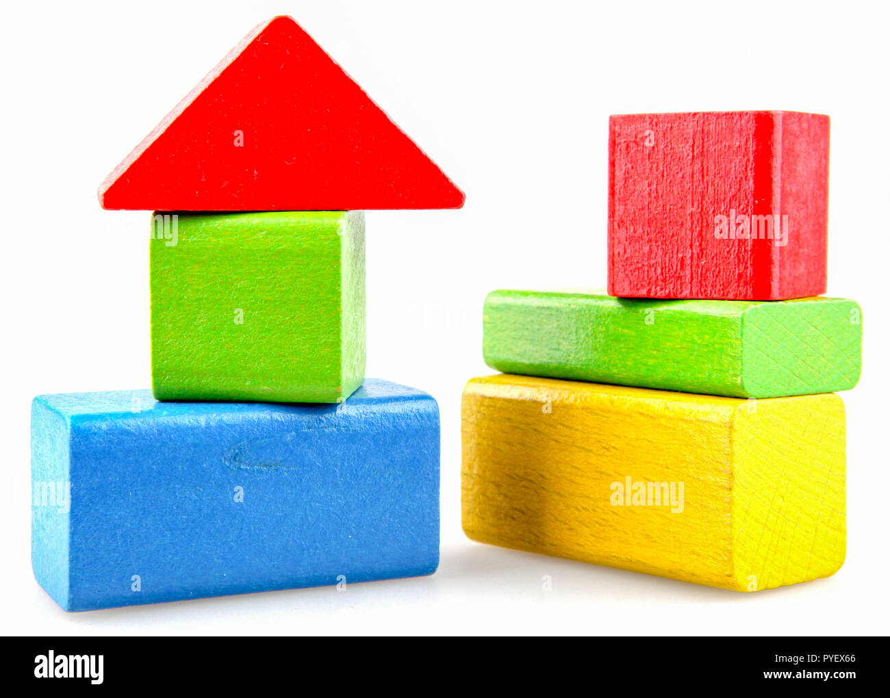 Children's wooden blocks for play. Stock Photo