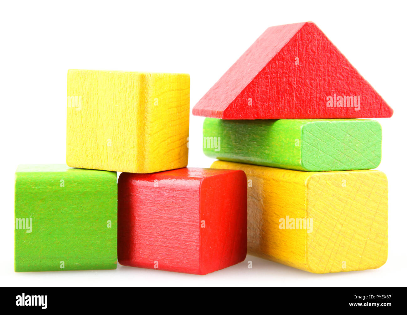 Children's wooden blocks for play. Stock Photo