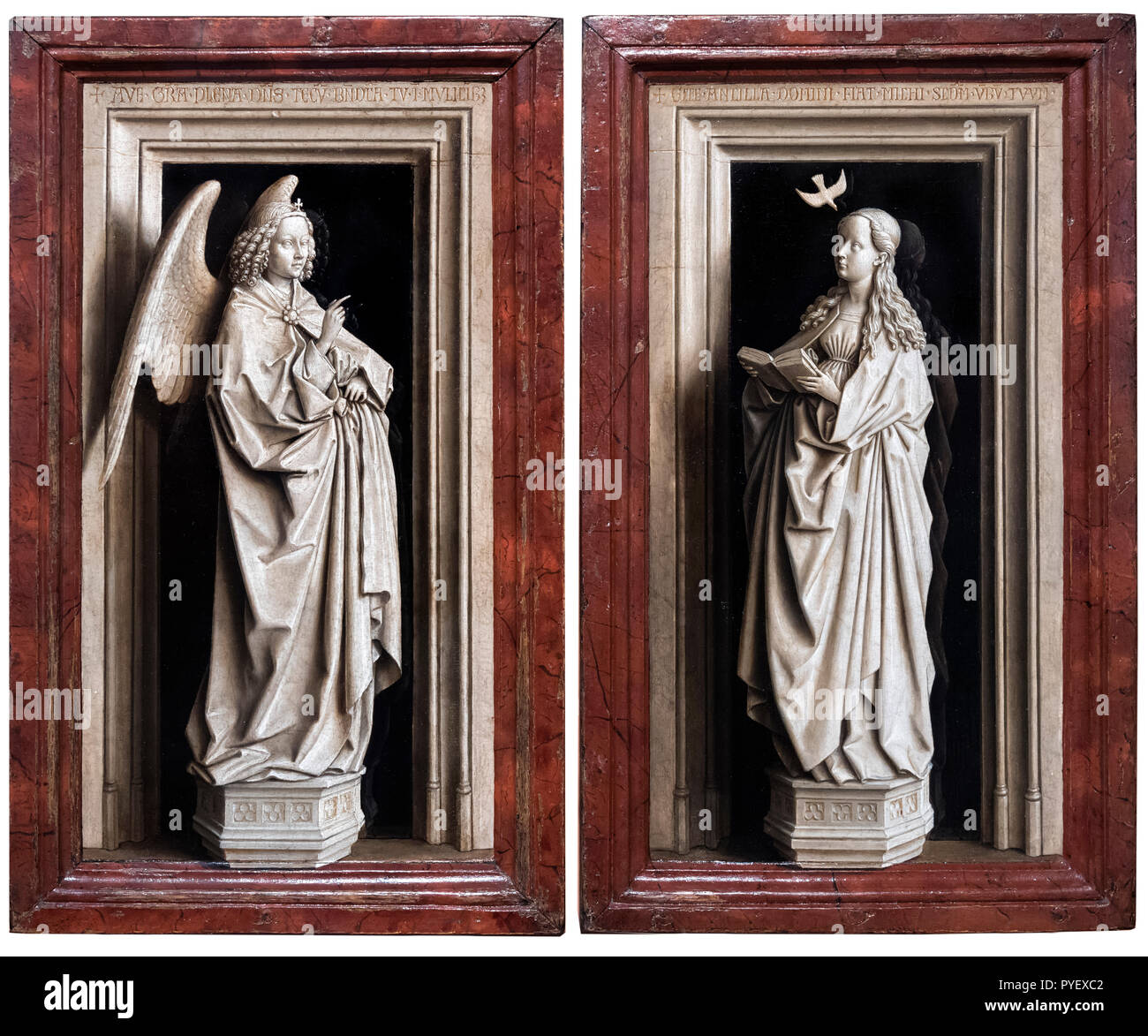 The Annunciation Diptych by Jan van Eyck (c.1390-1441), oil on panel, 1433-35. Stock Photo