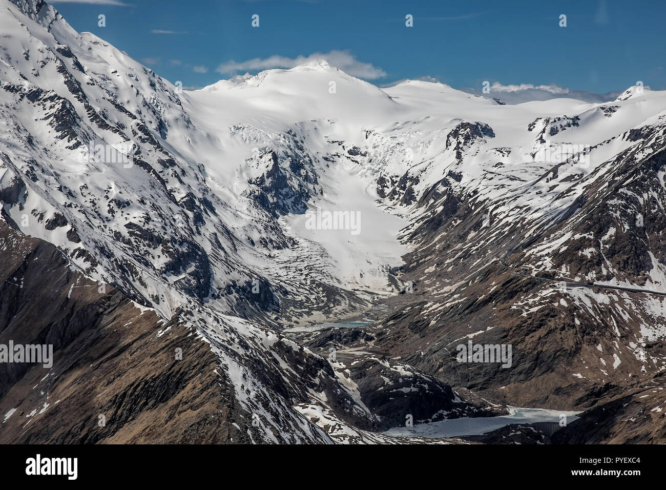 Aerial view of Grossglockner Glacier Stock Photo