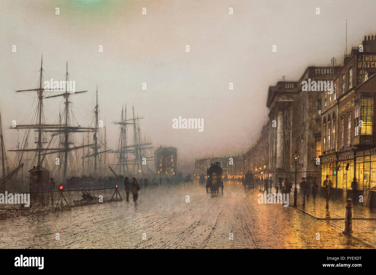Canny Glasgow by John Atkinson Grimshaw (1836-1893), oil on canvas, 1887 Stock Photo