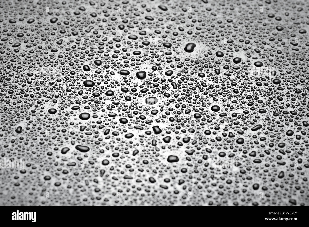 Cloys up to water drops on glass background with color light Stock Photo