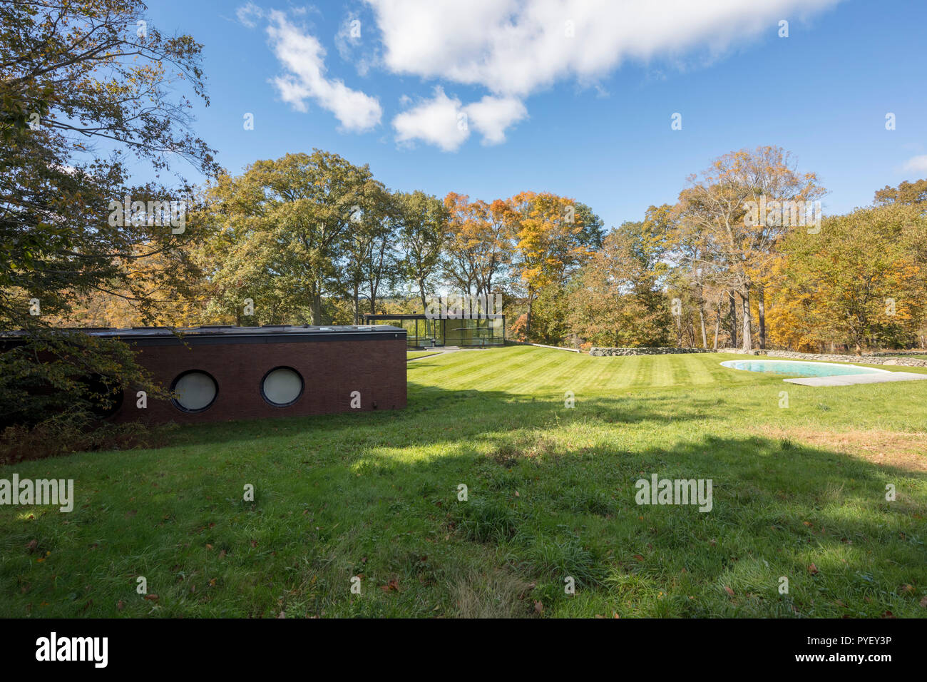 The Glass and Brick House, or Johnson house, built in 1949, is now a