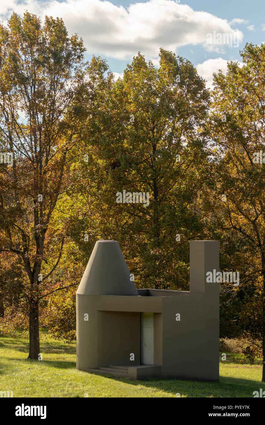 The study (1980) at the Glass House, or Philip Johnson house, built in