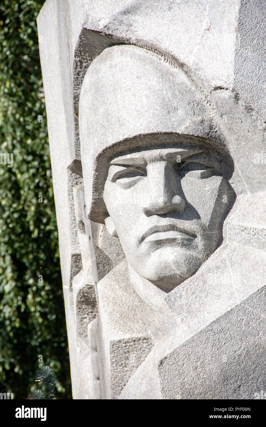World War II Russian Soldier Memorial near Assumption Church in Yaroslavl, Russia Stock Photo