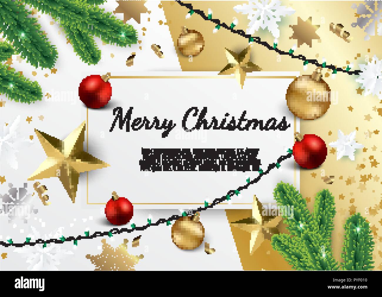 Christmas and New Year background with Gold glitter texture. Xmas card ...