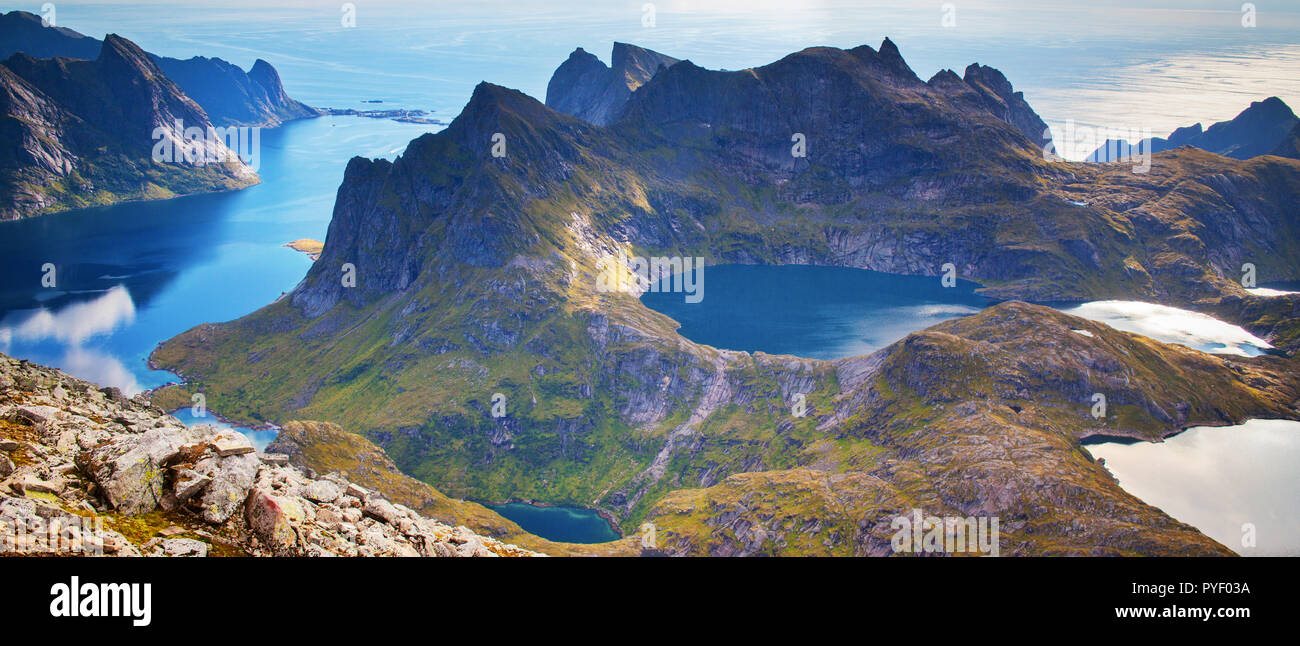 The lofoten is an Archipelago in the northern part of Norway. Stock Photo