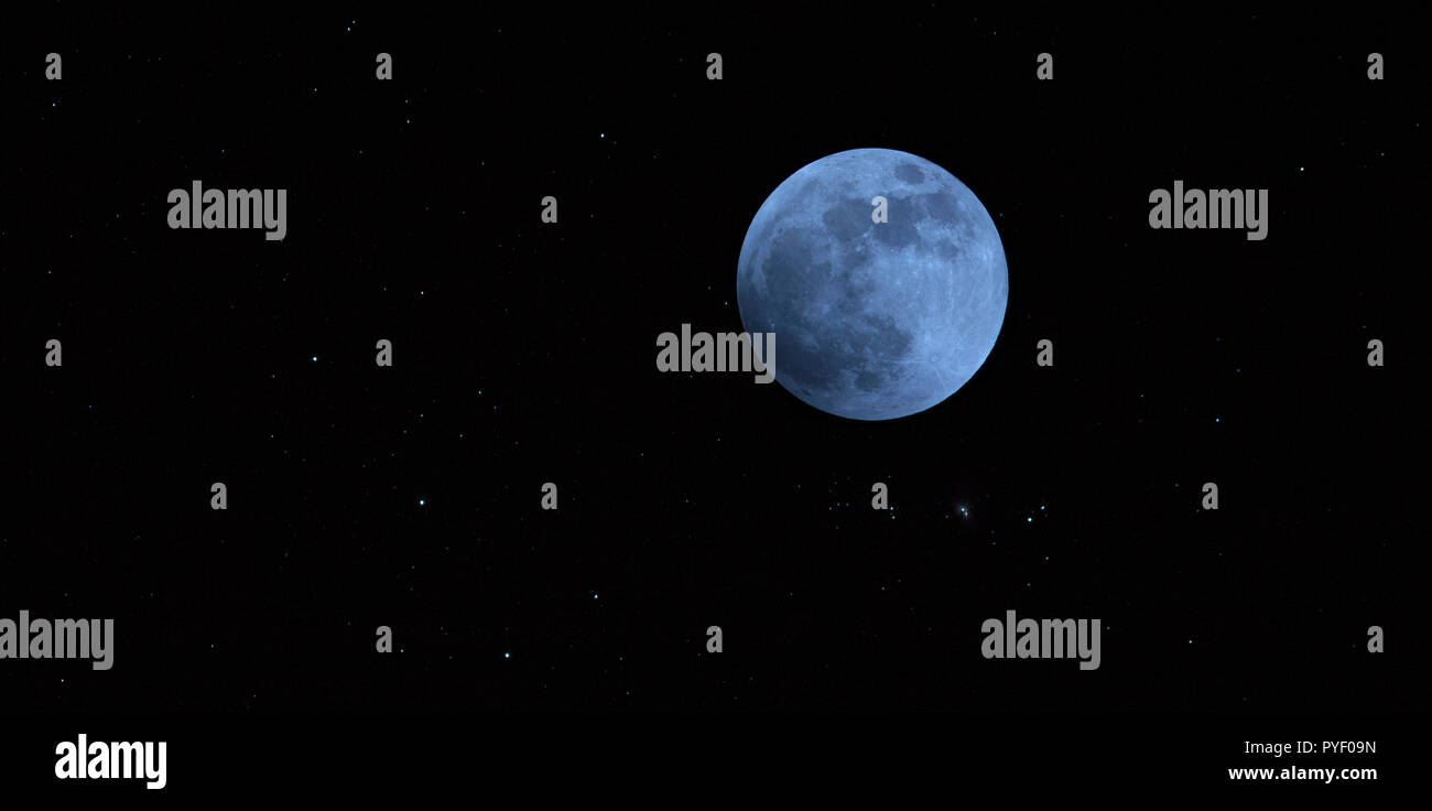 Night sky moon clouds stars hi-res stock photography and images - Alamy