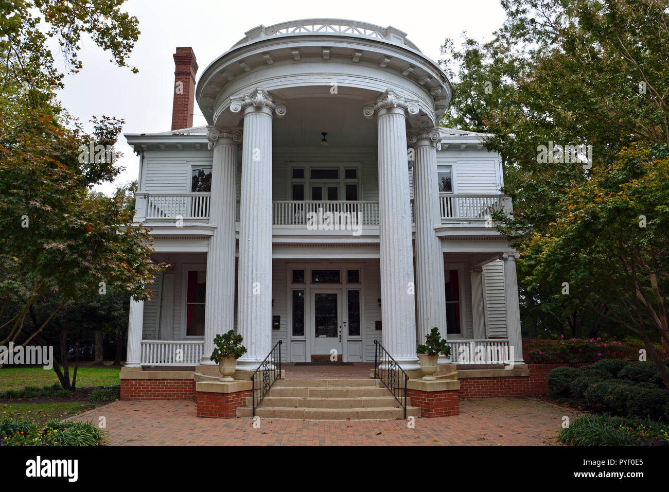 The grand entrance to the Tucker House in Raleigh North Carolina's