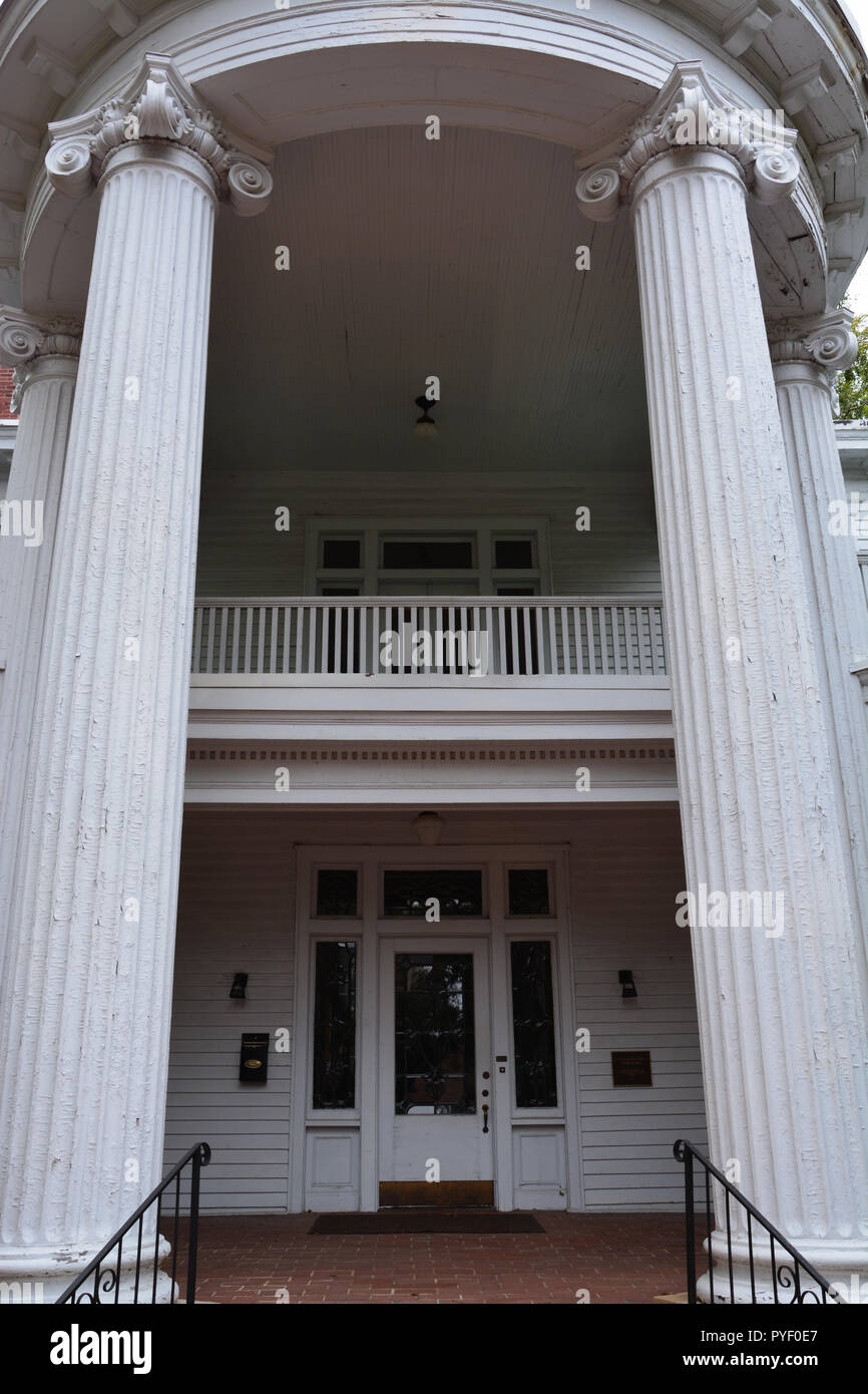The grand entrance to the Tucker House in Raleigh North Carolina's