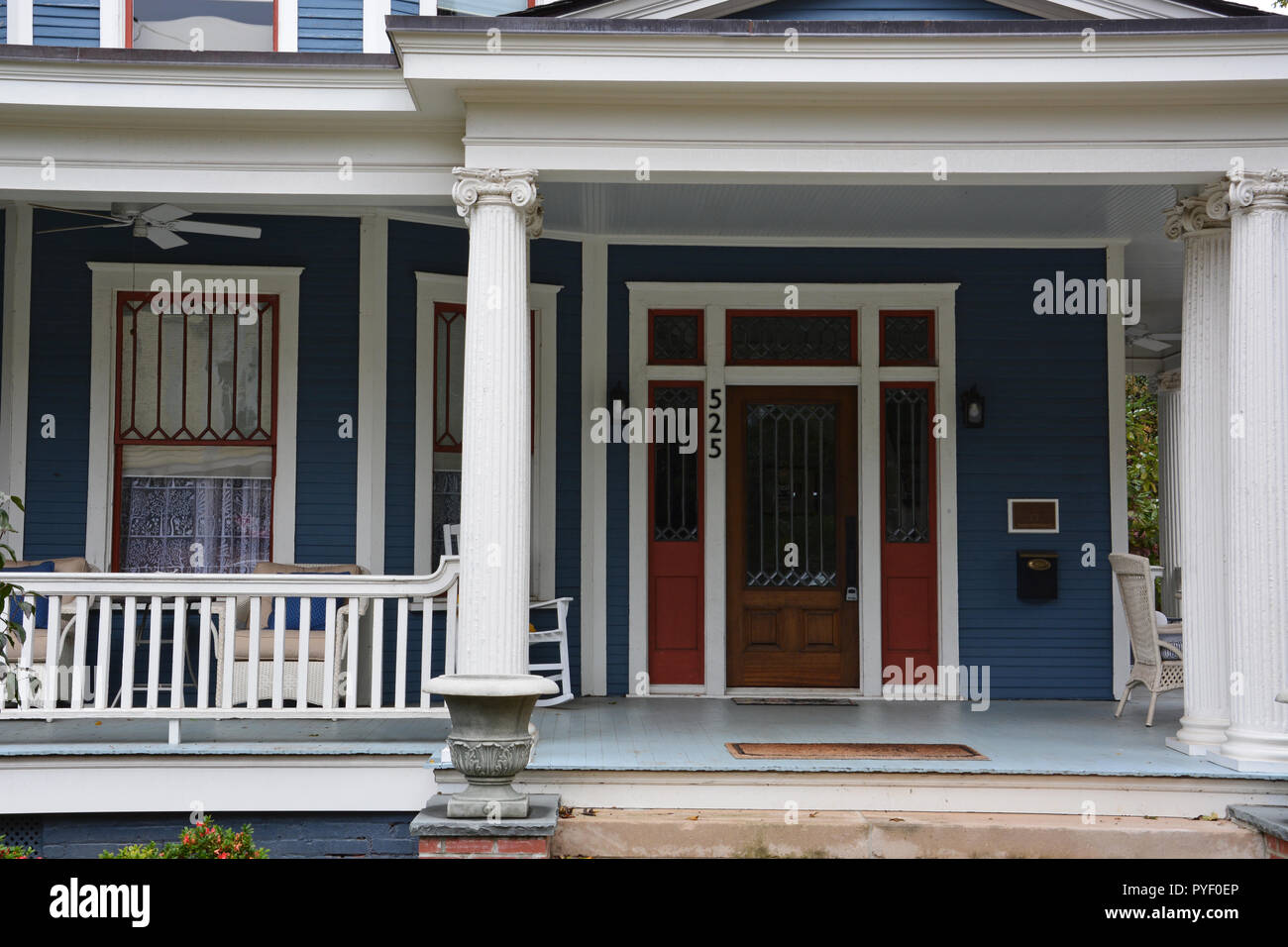 Front porch to a home in the historic Oakwood neighborhood of Raleigh