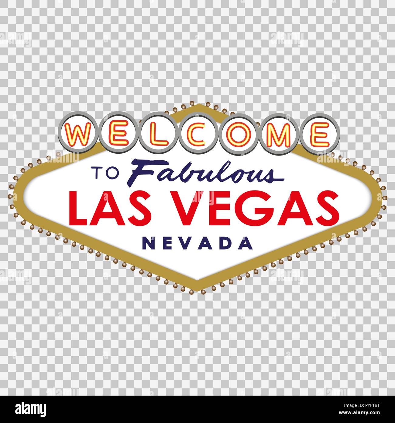 Classic retro welcome to las vegas sign Royalty Free Vector