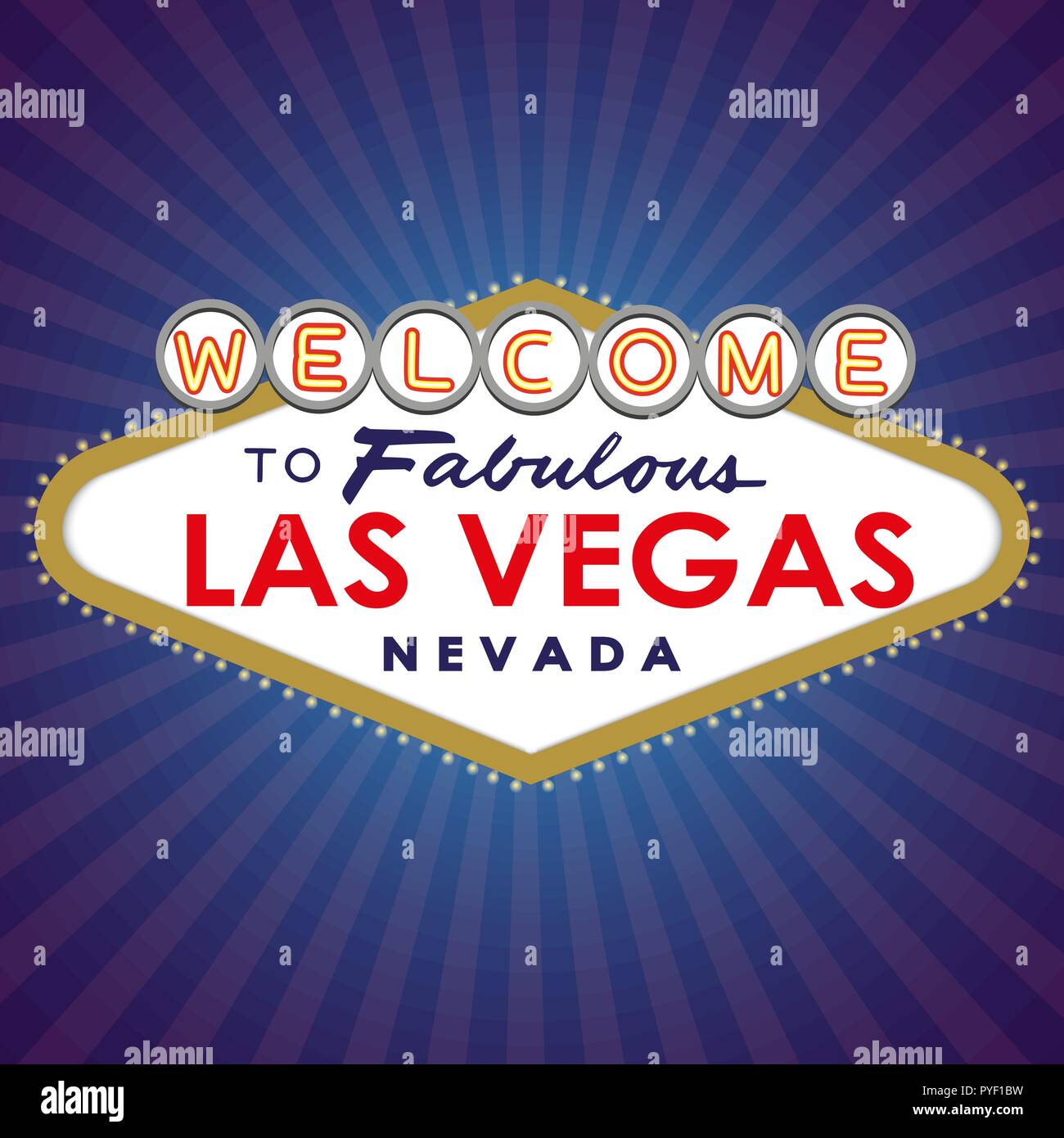 Classic retro welcome to las vegas sign Royalty Free Vector