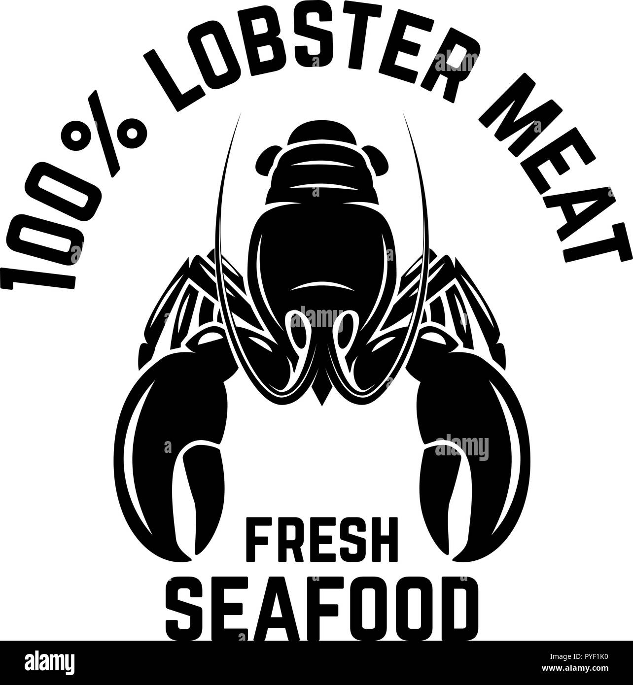 Fresh seafood. Emblem template with lobster. Design element for logo