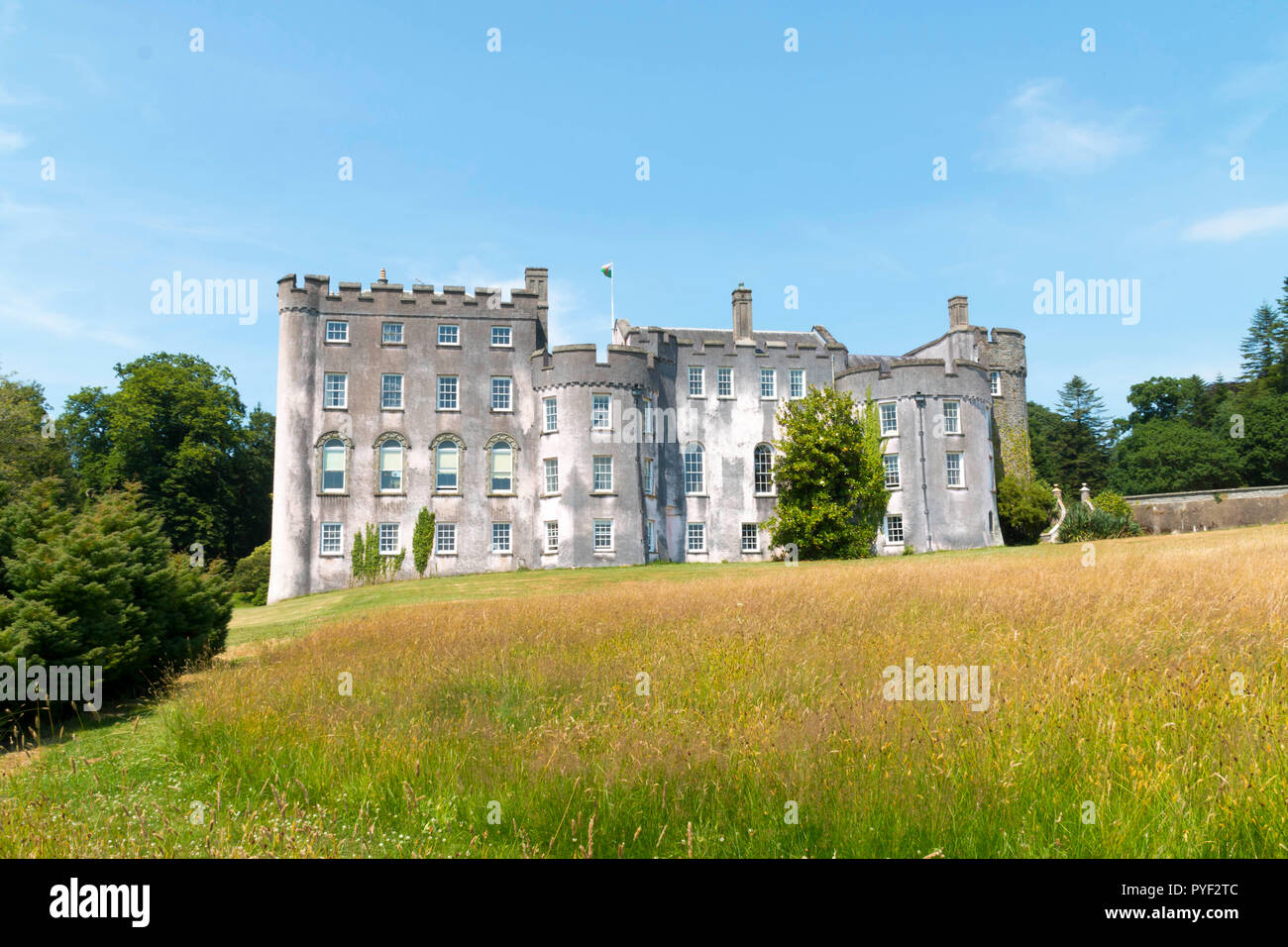 The exterior of Picton Castle, near Haverfordwest, Pembrokeshire, West