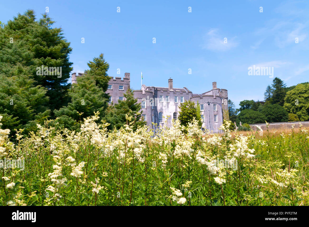 The exterior of Picton Castle, near Haverfordwest, Pembrokeshire, West Wales, UK Stock Photo