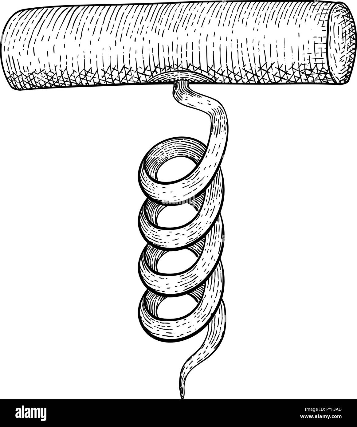 Corkscrew. Hand drawn sketch Stock Vector Image & Art Alamy