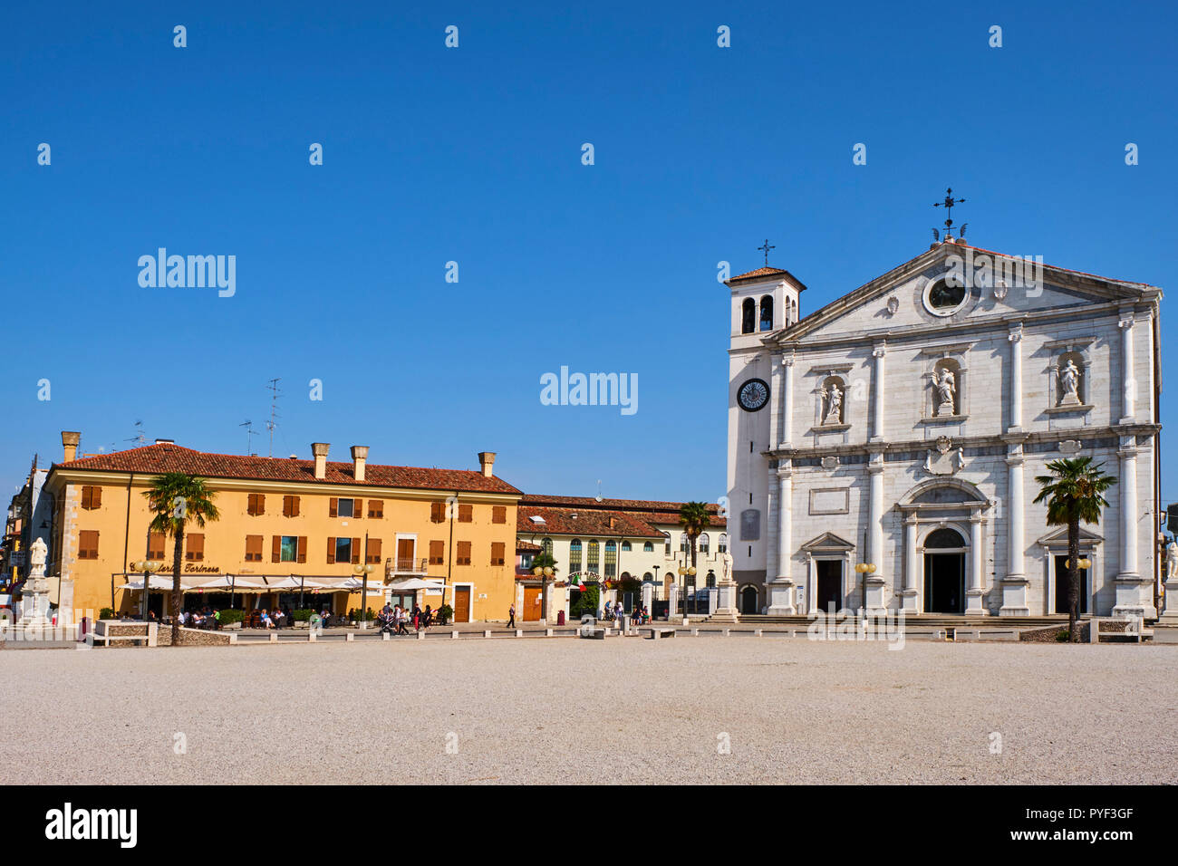 Italy, Friuli Venezia Giulia, Palmanova, world heritage of the UNESCO, cathedrral at Piazza Grande Stock Photo