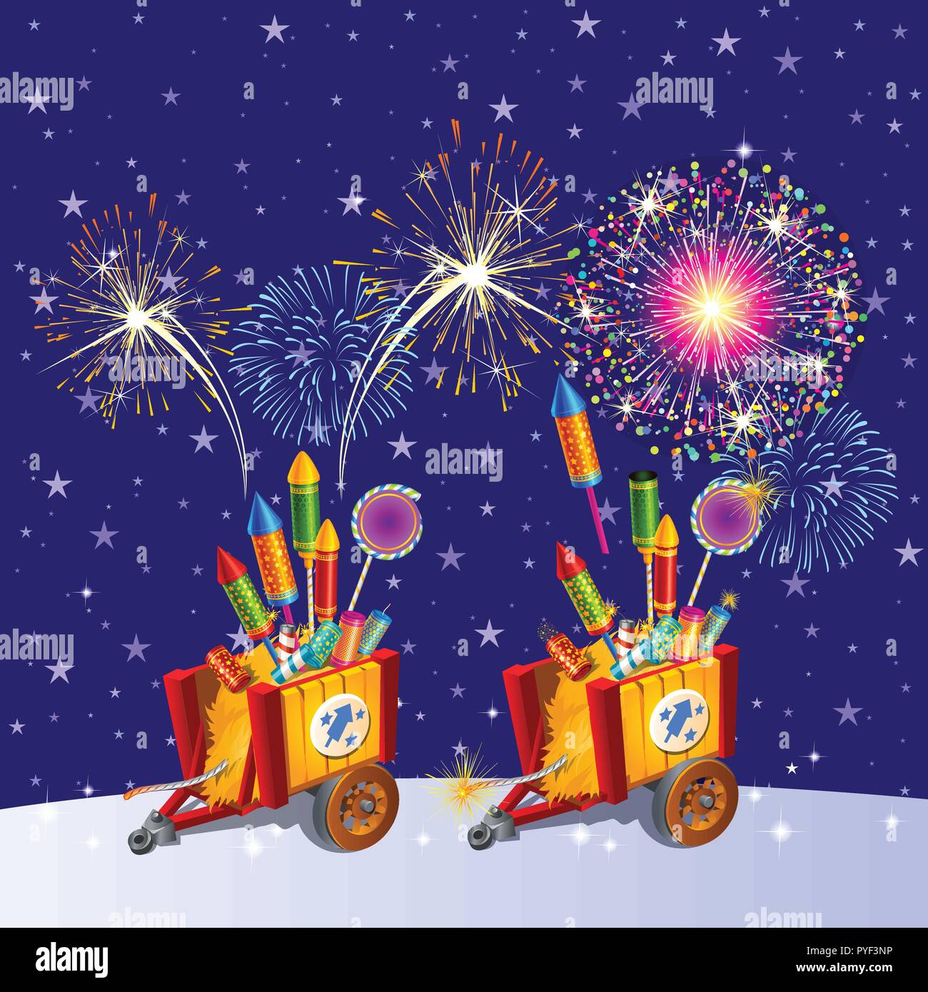 Cartoon fireworks hi-res stock photography and images - Alamy