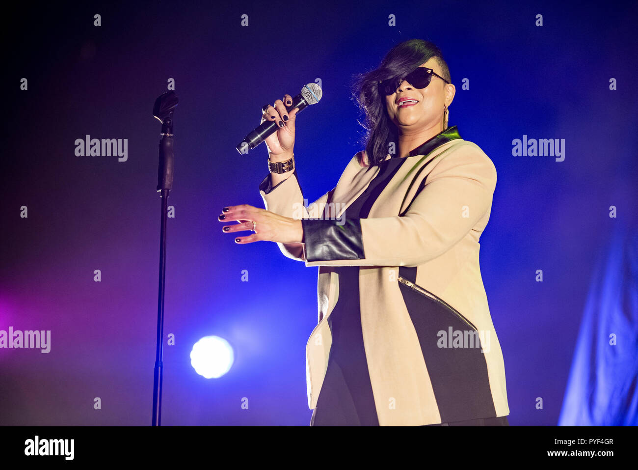 Manchester, UK. 27th October 2018. Gabrielle supporting Rick Astley at the Manchester Arena on his UK tour, Manchester 27/10/2018 Stock Photo