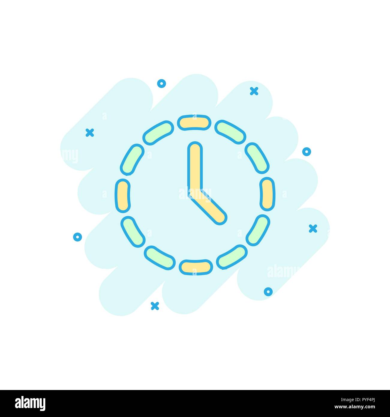 Vector cartoon clock time icon in comic style. Timer sign illustration ...