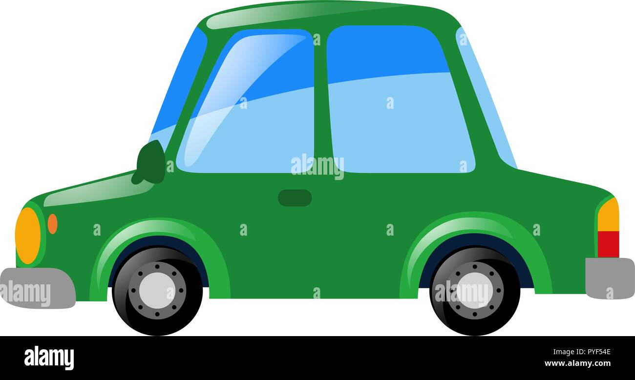 Green car on white background illustration Stock Vector Image & Art - Alamy