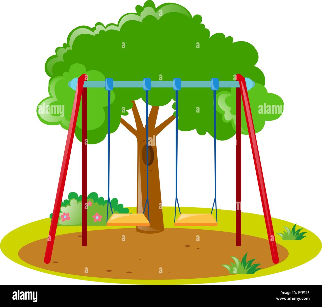 Two swings in the park illustration Stock Vector Image & Art Alamy