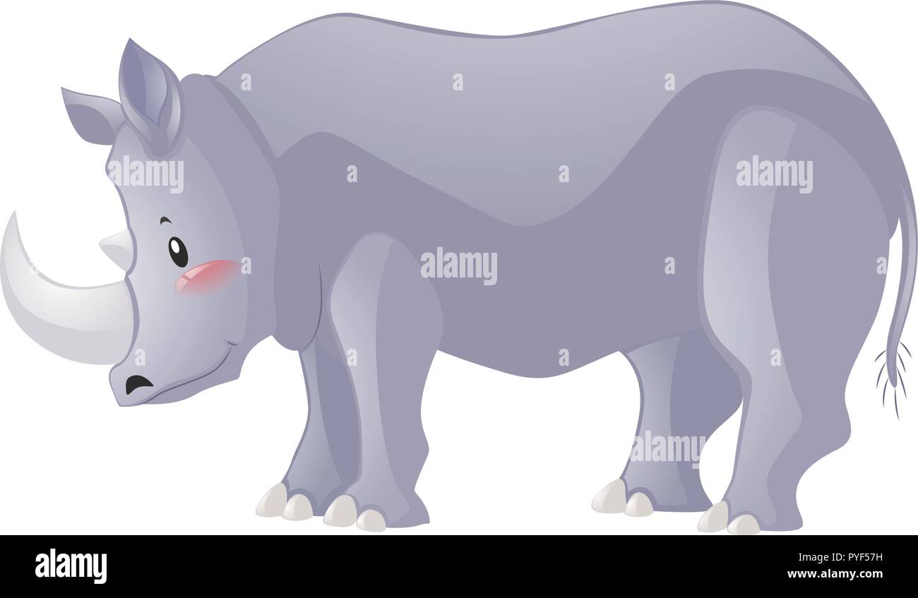 Rhino with sharp horn illustration Stock Vector Image & Art Alamy